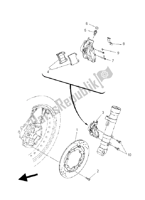 Toutes les pièces pour le étrier De Frein Avant du Yamaha XT 660X 2008