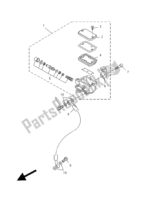 All parts for the Front Master Cylinder of the Yamaha XVS 650 Dragstar 2000