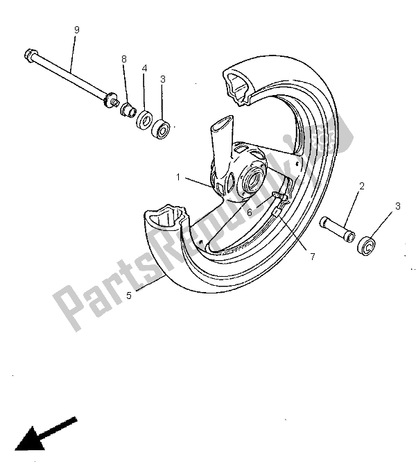 Wszystkie części do Przednie Ko? O Yamaha FZS 600 1998