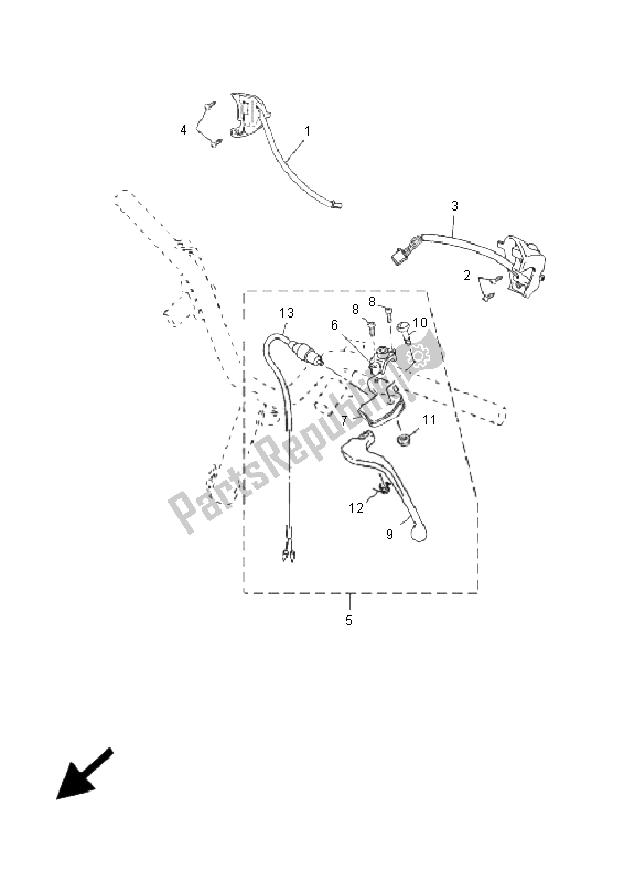 Todas las partes para Interruptor De Palanca Y Palanca de Yamaha YN 50R Neos 2009