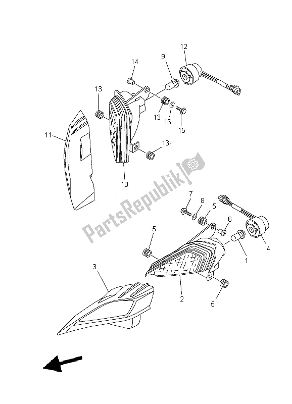 All parts for the Headlight of the Yamaha YFZ 450R 2010