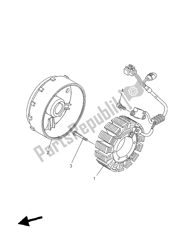 All parts for the Generator of the Yamaha YFM 550 Fwad Dpbse Grizzly 4X4 2014