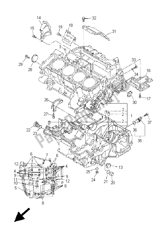 Alle onderdelen voor de Carter van de Yamaha FJR 1300A 2008