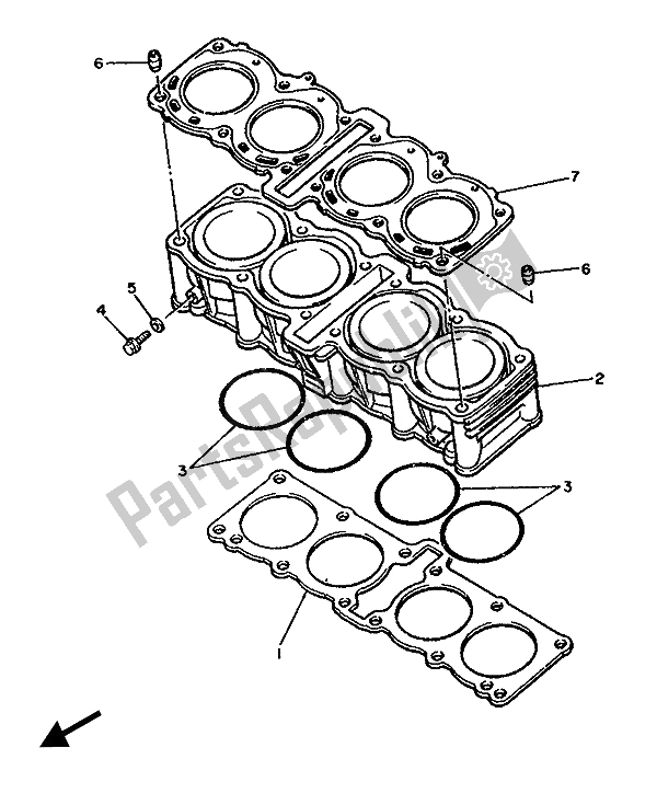 Todas las partes para Cilindro de Yamaha FZX 750 1987