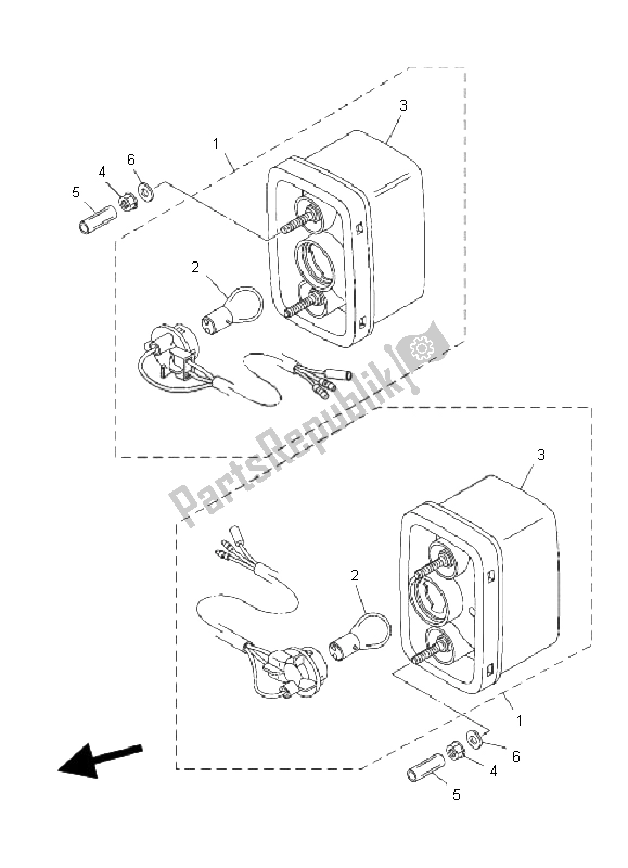 Alle onderdelen voor de Achterlicht van de Yamaha YXR 700F Rhino 2011