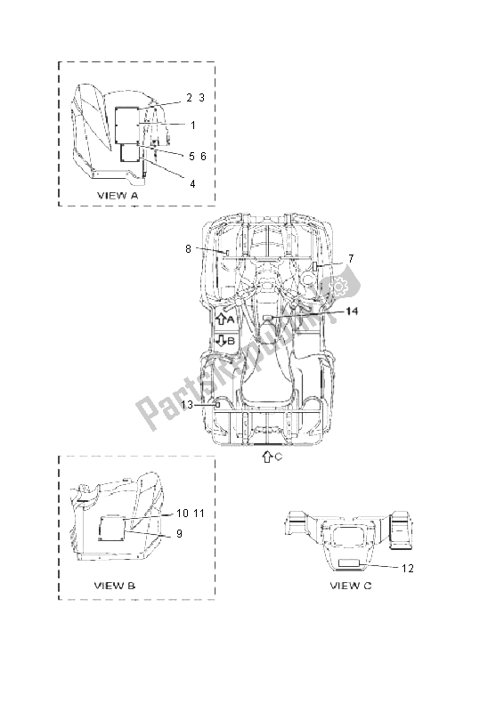 Todas las partes para Emblema Y Etiqueta 2 de Yamaha YFM 700 Grizzly EPS SE 2011