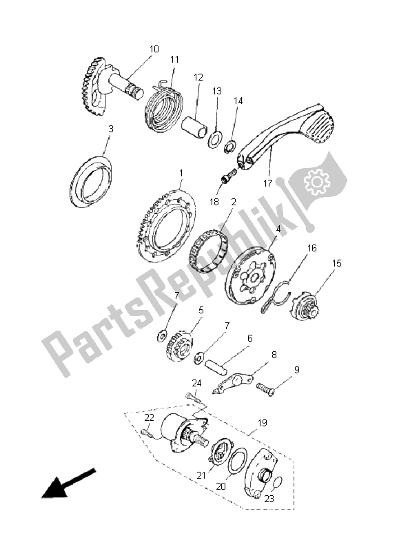 All parts for the Starter of the Yamaha C 50R AC JOG 2011