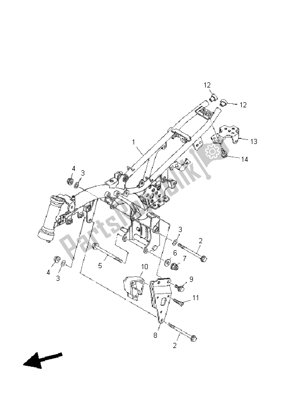 Todas las partes para Marco de Yamaha TT R 50E 2011