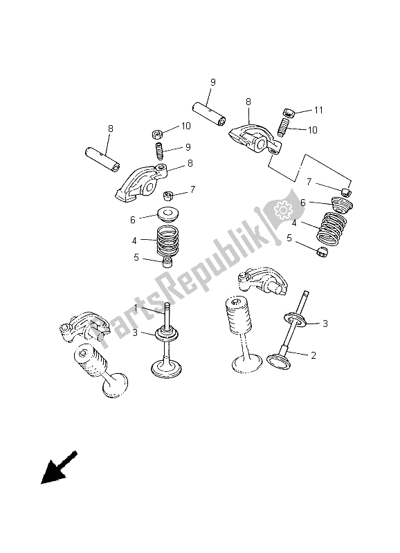 All parts for the Valve of the Yamaha XVS 650A Dragstar Classic 2005