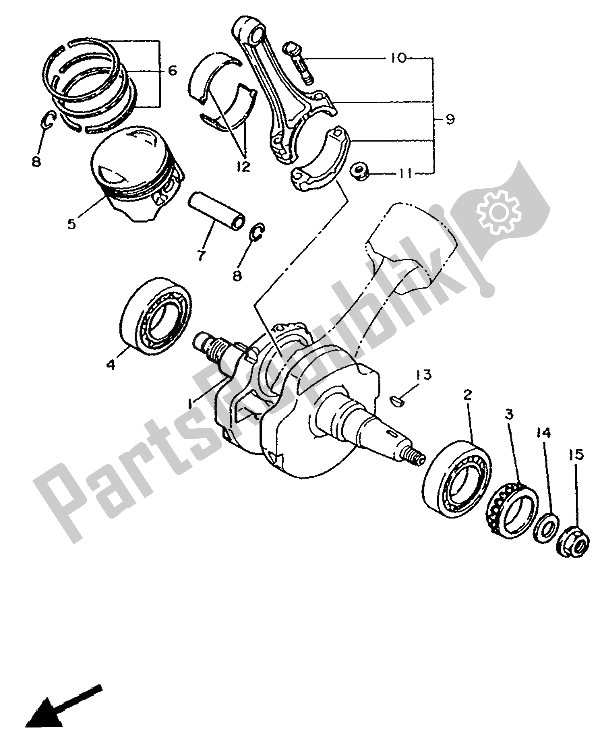 Toutes les pièces pour le Vilebrequin Et Piston du Yamaha XV 750 Virago 1992