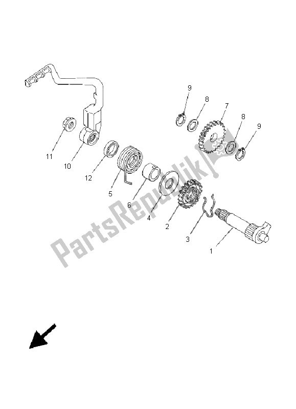 All parts for the Starter of the Yamaha TT R 125E SW LW 2005