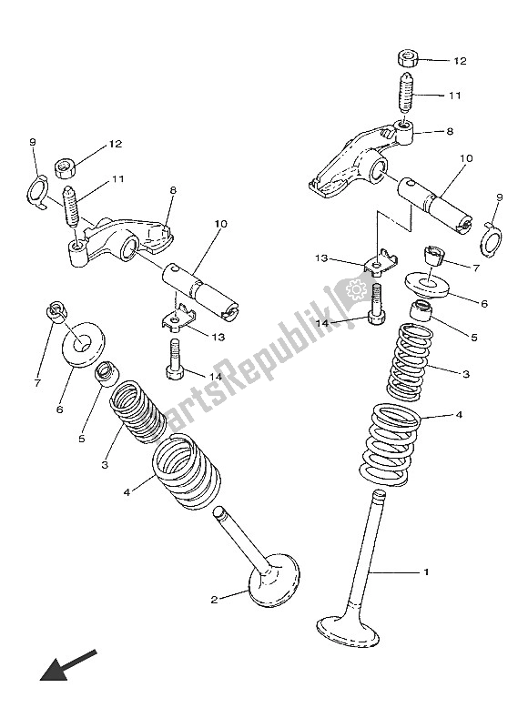 All parts for the Valve of the Yamaha SR 400 2016