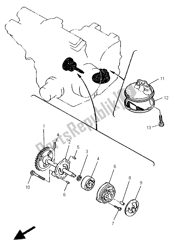 Toutes les pièces pour le La Pompe à Huile du Yamaha YZF 600R Thundercat 1997