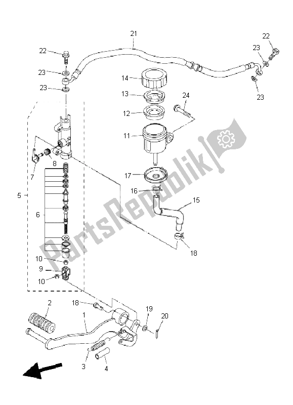 Tutte le parti per il Pompa Freno Posteriore del Yamaha FZ8 S Fazer 800 2011