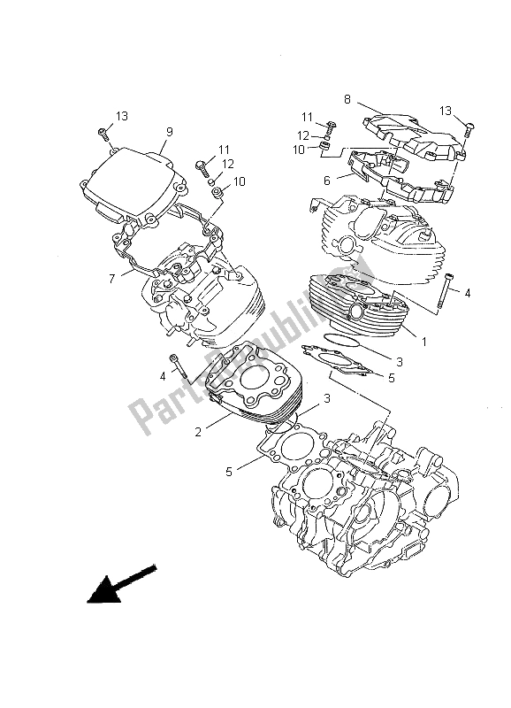 Todas las partes para Cilindro de Yamaha XVS 650A Dragstar Classic 2000