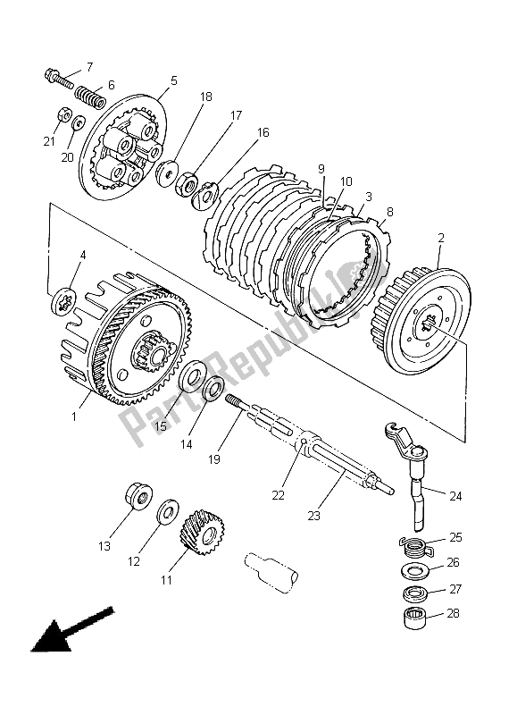 Tutte le parti per il Frizione del Yamaha DT 125 RE 1998