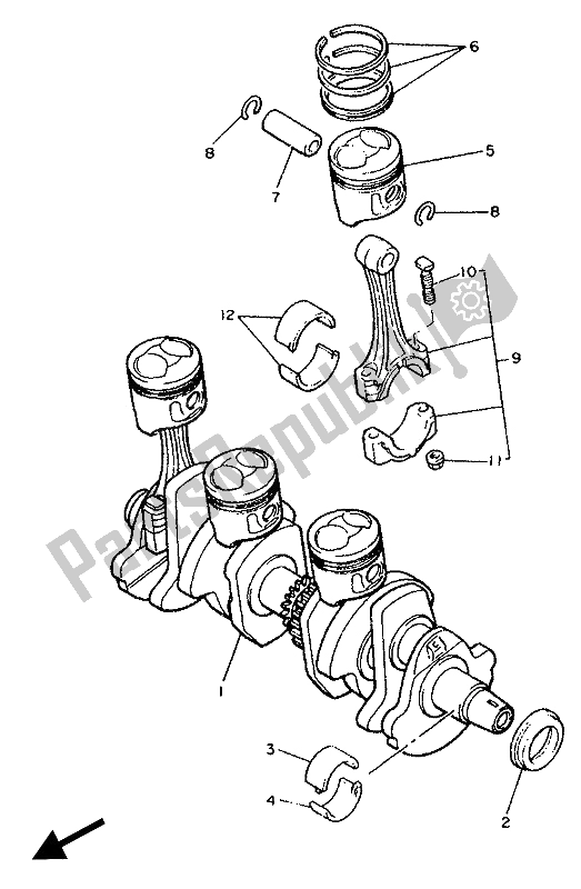 Toutes les pièces pour le Vilebrequin Et Piston du Yamaha XJ 600 1990