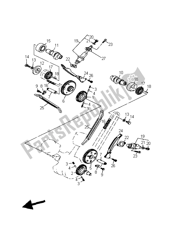 Tutte le parti per il Albero A Camme E Catena del Yamaha BT 1100 Bulldog 2004