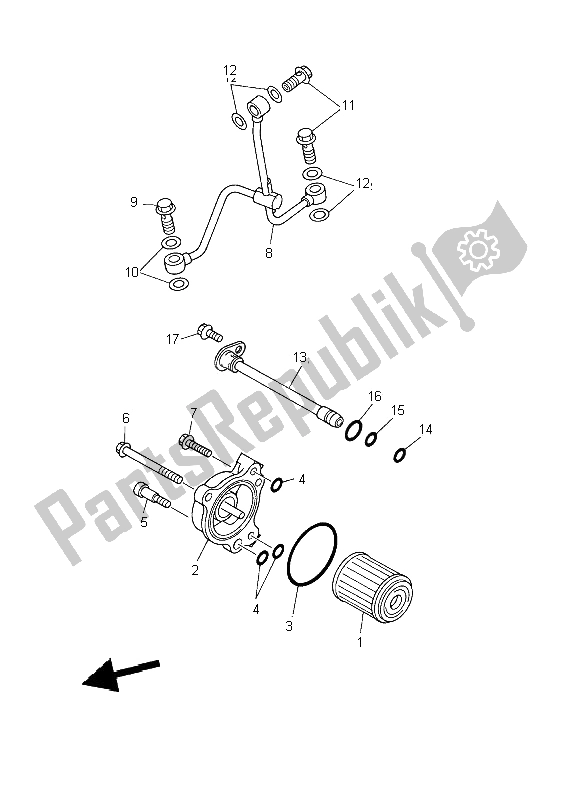 Tutte le parti per il Filtro Olio del Yamaha YZ 426F 2002