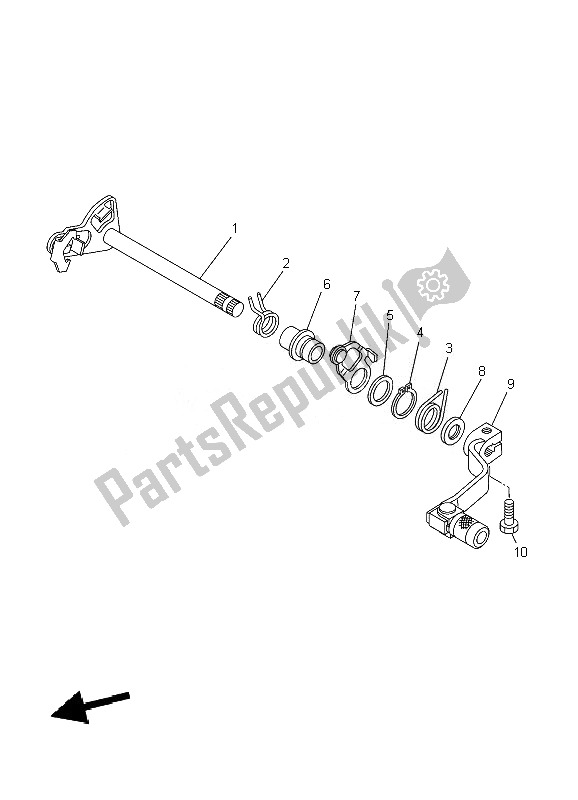 Todas as partes de Eixo De Mudança do Yamaha YZ 85 SW LW 2010