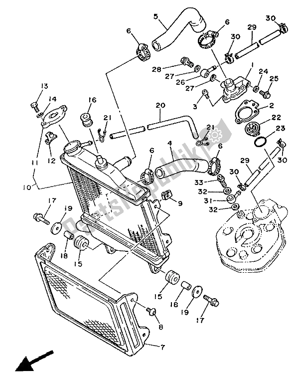 Tutte le parti per il Tubo Del Radiatore del Yamaha TZR 125 1992