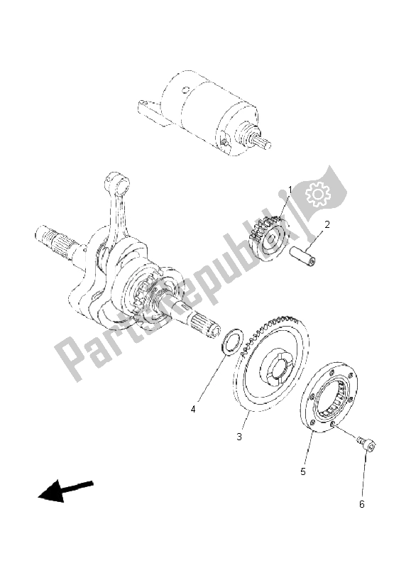 All parts for the Starter Clutch of the Yamaha YFM 350 FA Bruin 4X4 2004