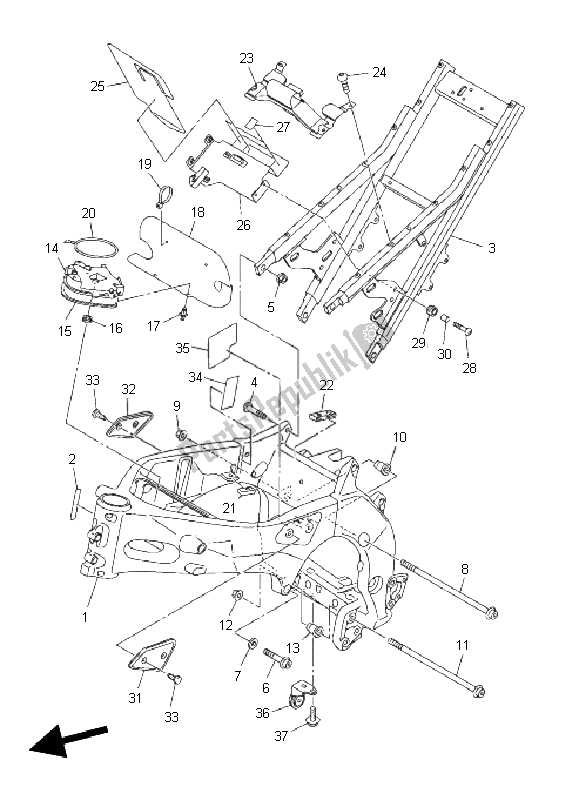 All parts for the Frame of the Yamaha FZ1 S Fazer 1000 2011