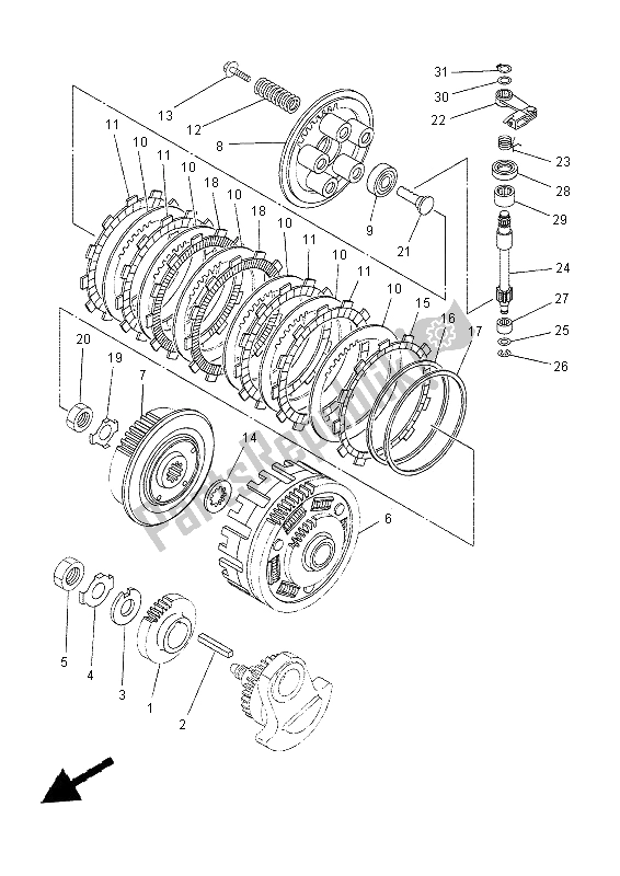 All parts for the Clutch of the Yamaha MT 03 660 2012