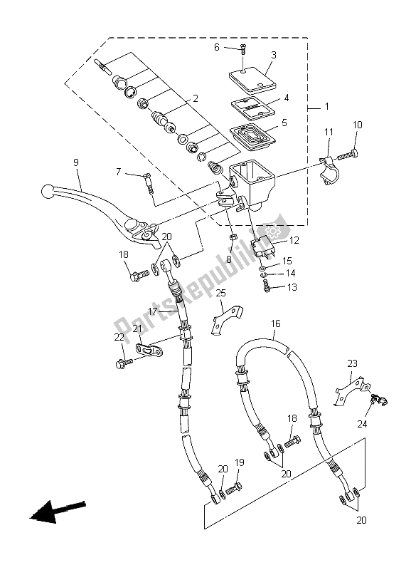 Wszystkie części do Przedni Cylinder G?ówny Yamaha XJ6 SY 600 2009