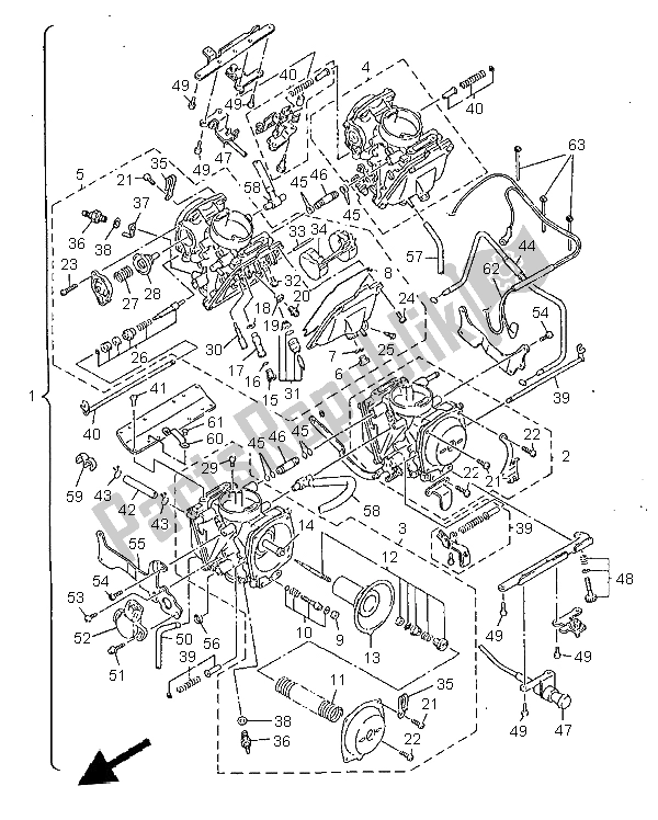 Todas las partes para Carburador de Yamaha XVZ 1300A Royalstar 1999