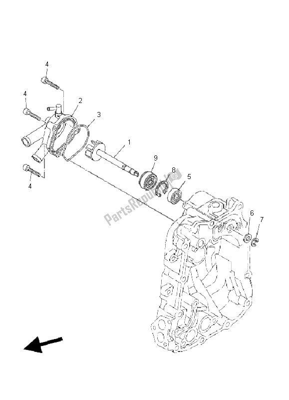 All parts for the Water Pump of the Yamaha YP 400 Majesty 2011