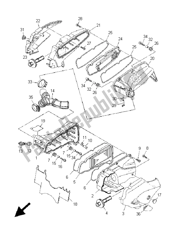 Tutte le parti per il Immissione 2 del Yamaha YP 400A Majesty 2009