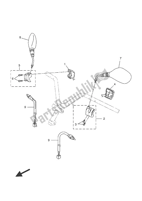 Tutte le parti per il Impugnatura Interruttore E Leva del Yamaha NS 50F 2016