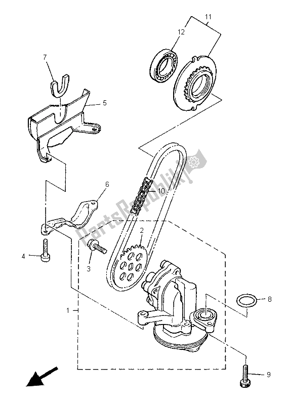 All parts for the Oil Pump of the Yamaha XJ 900S Diversion 1997