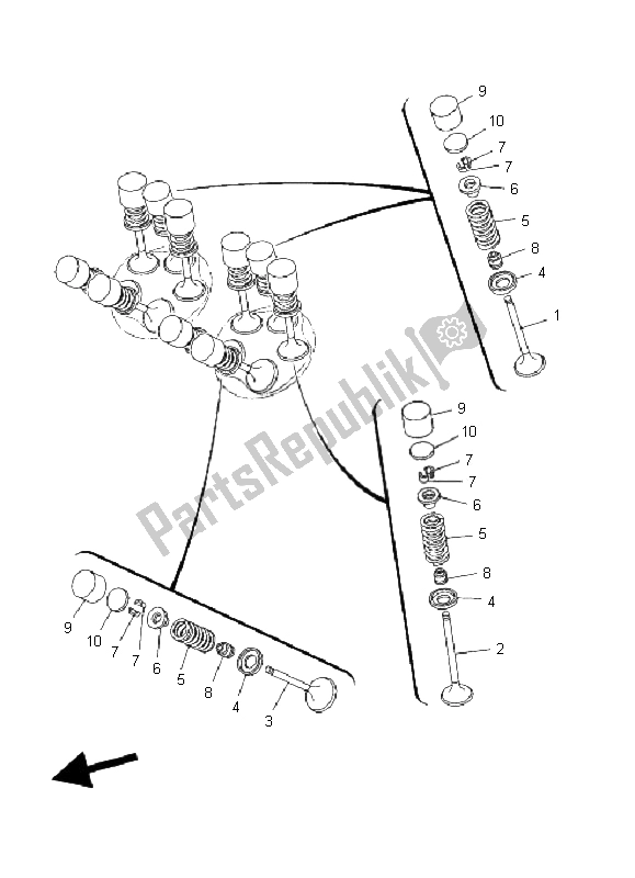 All parts for the Valve of the Yamaha TDM 900A 2008