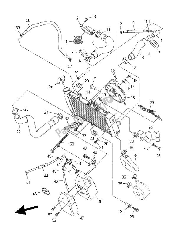 Toutes les pièces pour le Tuyau De Radiateur du Yamaha XJ6 FA 600 2011