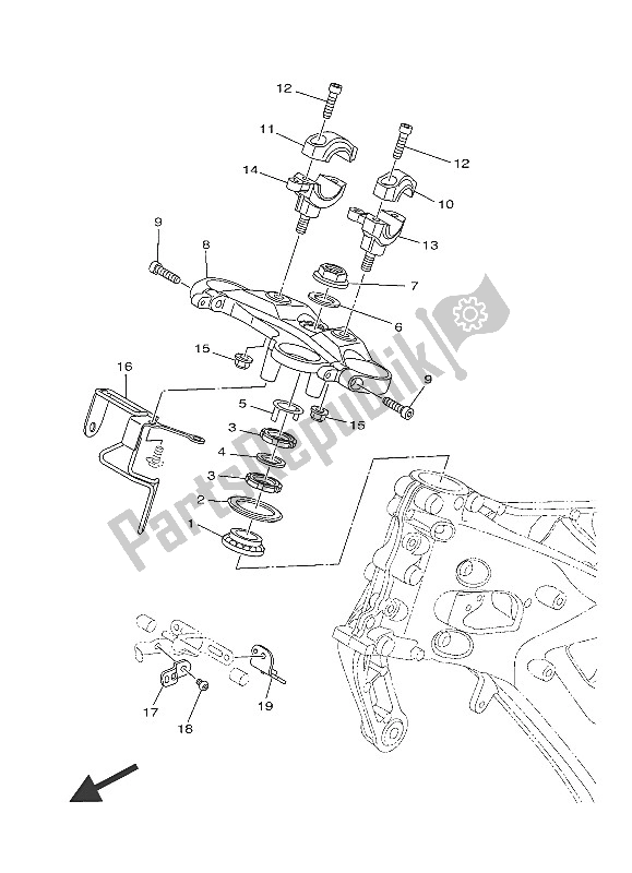 Tutte le parti per il Timone del Yamaha MT 09 900 2016