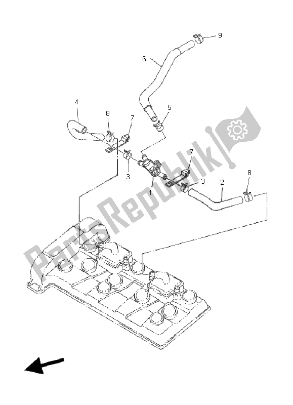 Todas as partes de Sistema De Indução De Ar do Yamaha FZ6 SHG Fazer 600 2007