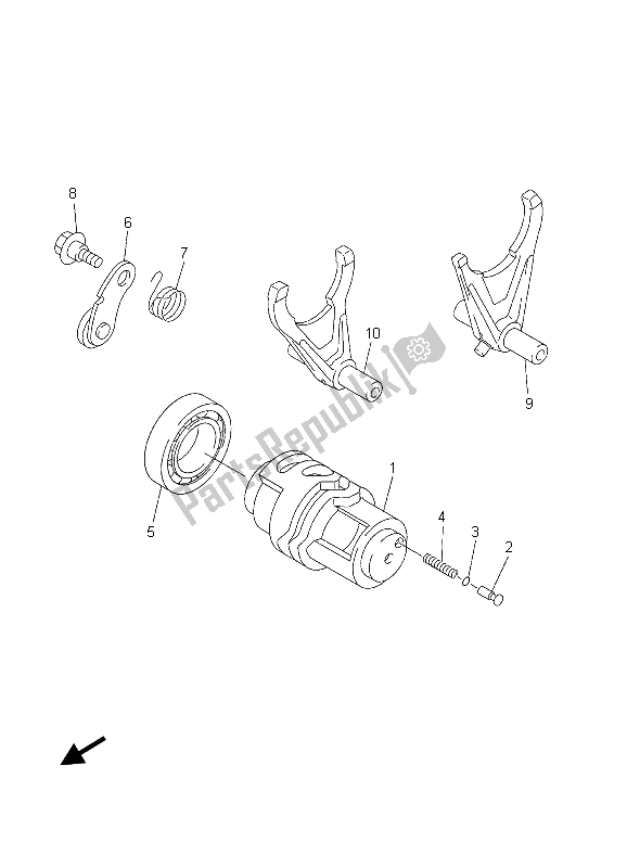 Todas las partes para Cambio De Leva Y Horquilla de Yamaha YZ 450F 2003