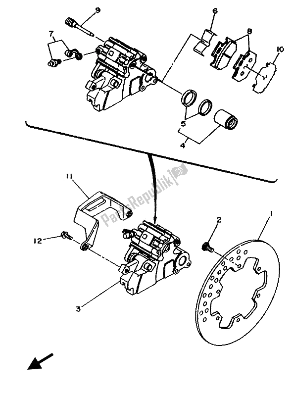 Tutte le parti per il Pinza Freno Posteriore del Yamaha YZF 250 LC 1994