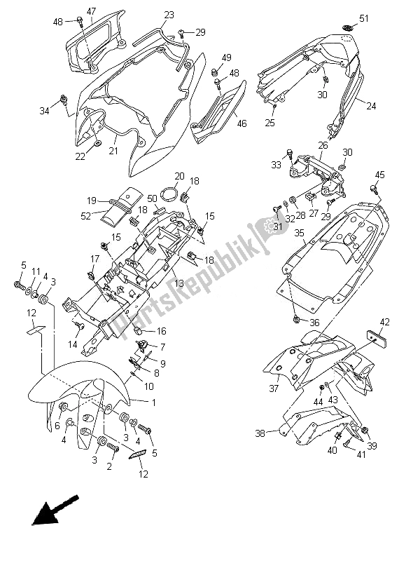 All parts for the Fender of the Yamaha FZ8 SA 800 2014