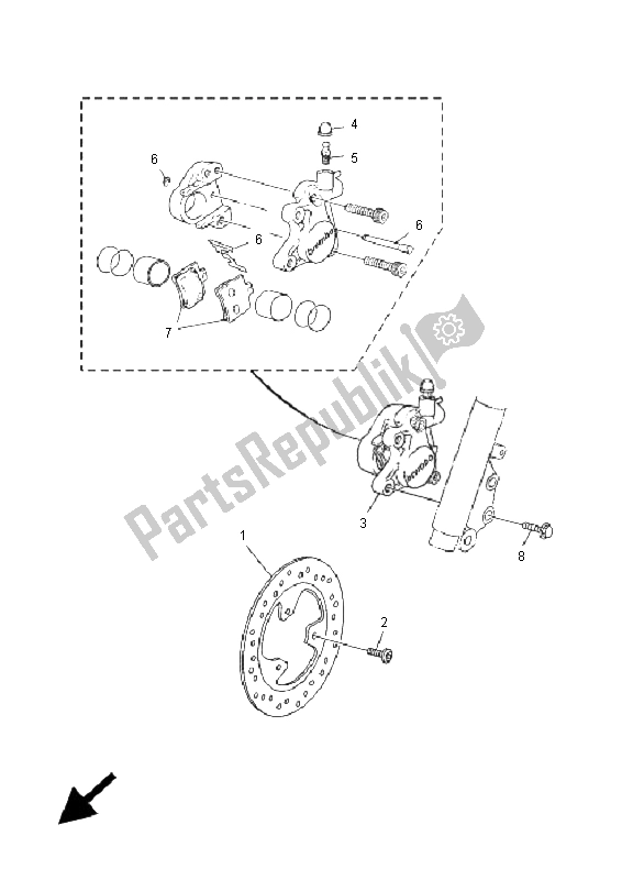 Tutte le parti per il Pinza Freno Anteriore del Yamaha CS 50 RR LC JOG 2009