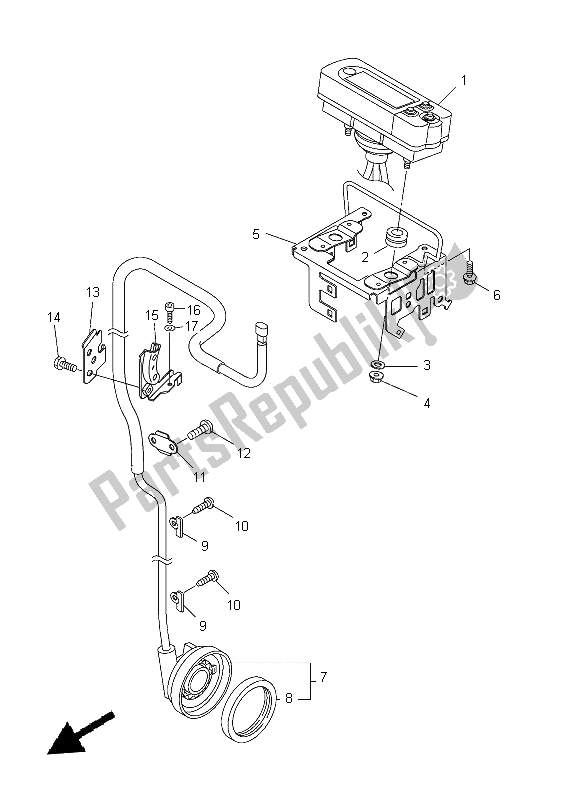 All parts for the Meter of the Yamaha WR 250F 2014