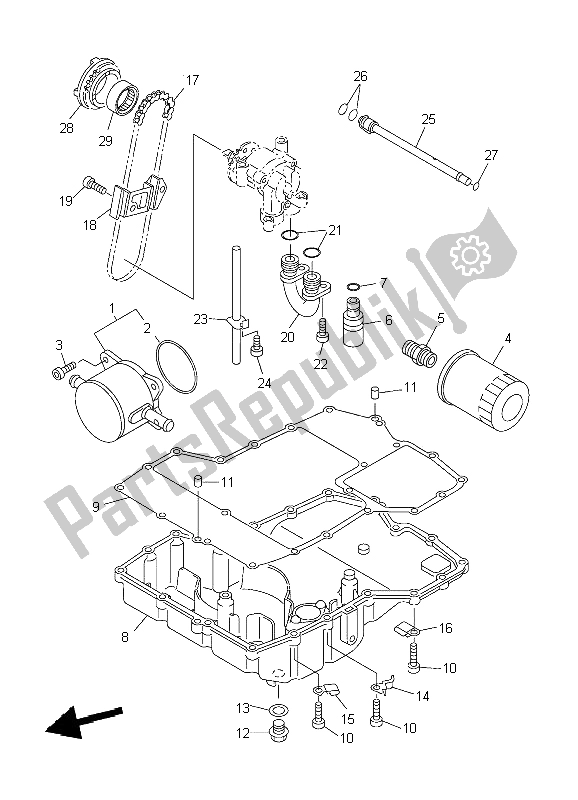 Toutes les pièces pour le Refroidisseur D'huile du Yamaha FJR 1300 2004