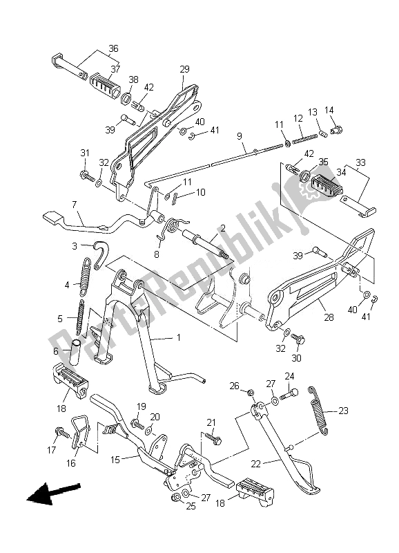 Todas las partes para Soporte Y Reposapiés de Yamaha YBR 125 ED 2010