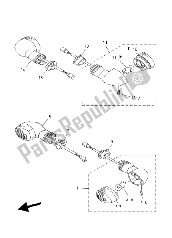 Todas as partes de Luz Intermitente do Yamaha TDM 900A 2007