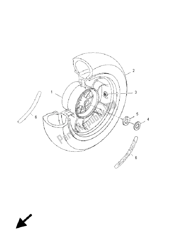 All parts for the Rear Wheel of the Yamaha YP 250R X MAX Black 2009