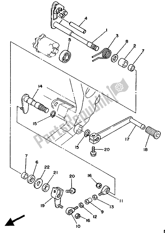 Toutes les pièces pour le Arbre De Changement du Yamaha TZ 250 1990