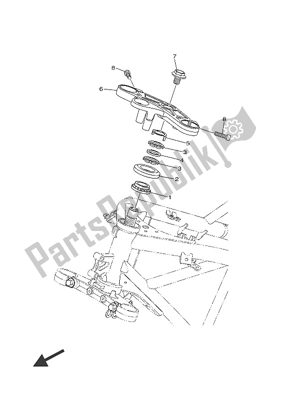 All parts for the Steering of the Yamaha YZF R3A 300 2016
