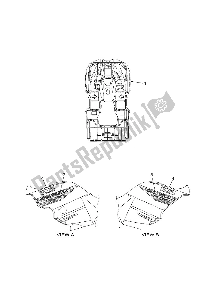 All parts for the Graphics of the Yamaha YFM 450 Fwad IRS Grizzly 4X4 2016